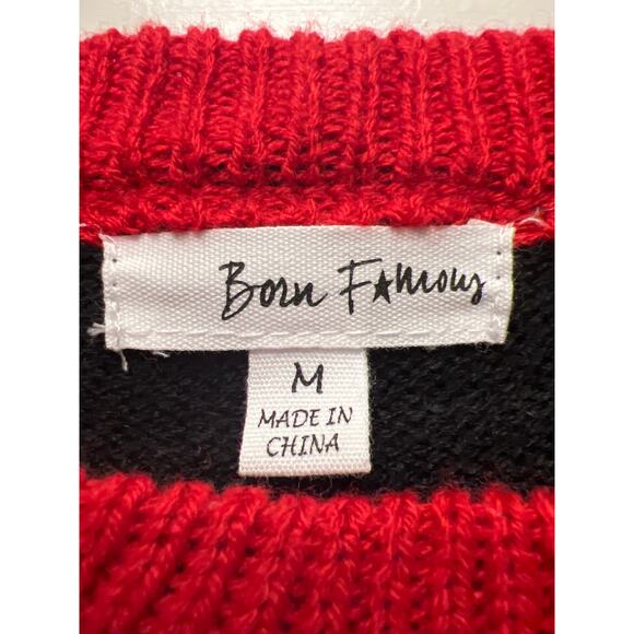 NWT Born Famous Women’s Embellished Holiday Gnome Sweater Dress Size M Black Red - Picture 7 of 8